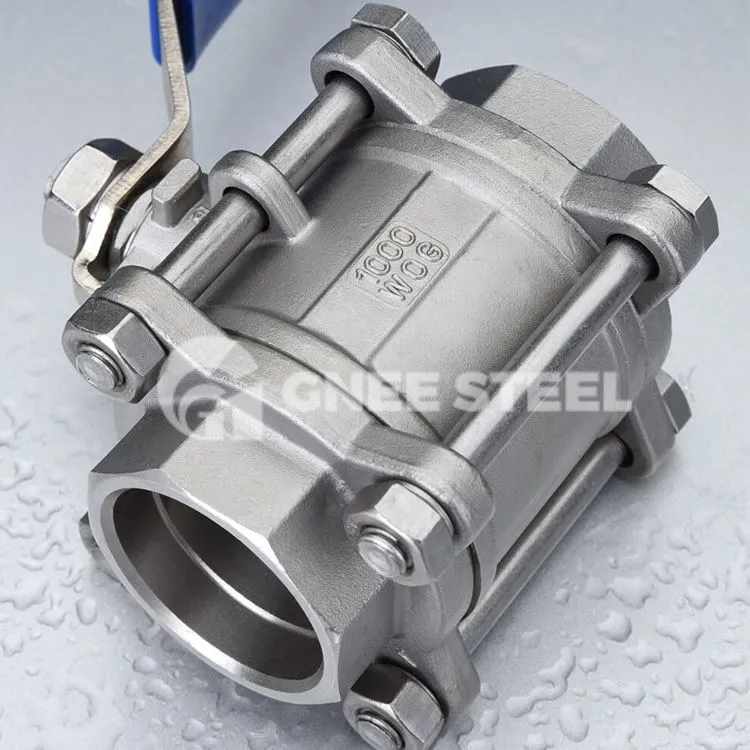 3 dalių nerūdijančio plieno rutulinis vožtuvas