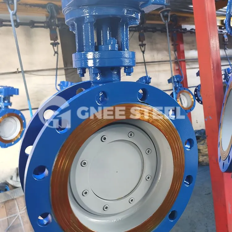 Anglies plieno trigubas ekscentrinis drugelio vožtuvas